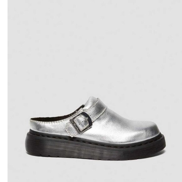 NEW Dr. Martens Laketen Atlas Slingback Platform Mules Silver - Picture 5 of 11